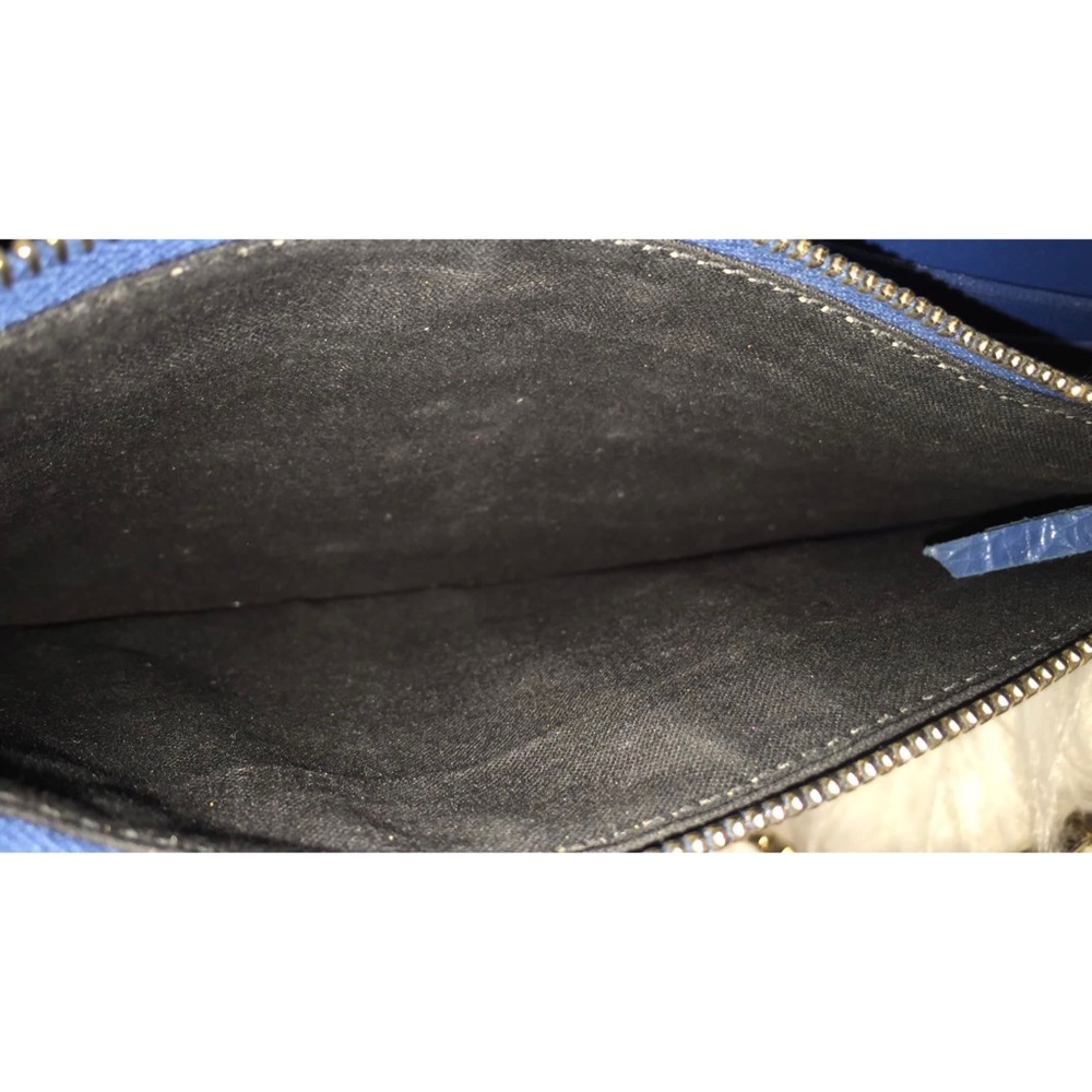 Balenciaga Blue Crocodile Embossed Leather Wallet on Chain Bag - Picture 6 of 11